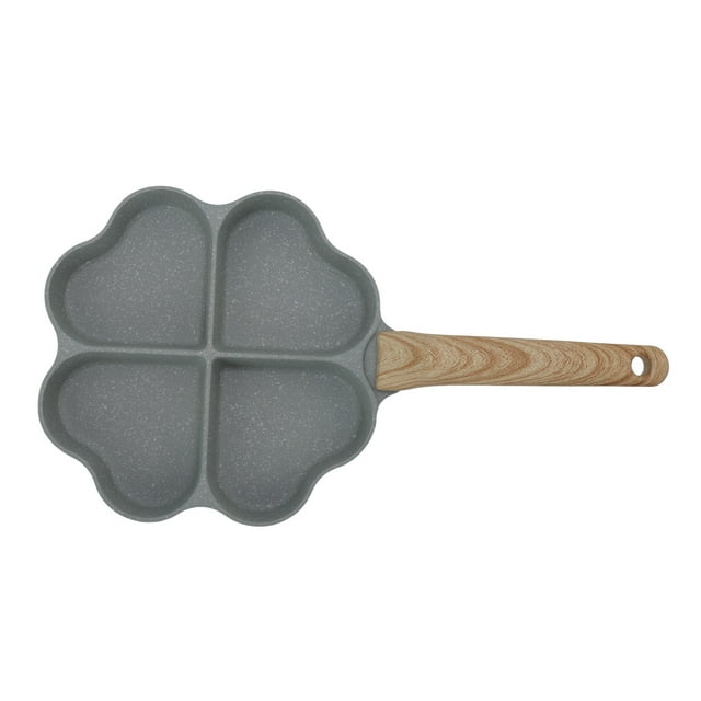 Egg Pan, Egg Frying Skillet Pan 4 Cup Fast Conduction With Handle For Kitchen Green,White