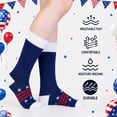 thumbnail image 3 of COOPLUS Women Crew Socks American Flag Patriotic 4th of July Independence Day Novelty Casual Socks 5 Pairs, 3 of 7