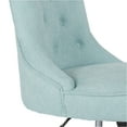thumbnail image 2 of Hannah Tufted Office Chair in Mint Blue Fabric with Grey Wood Base, 2 of 6