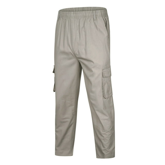 Pantalones informales de algodón y lino para hombre, cintura elástica, transpirables, cómodos, suaves, para playa Pompotops oipoqjl42661