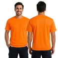 thumbnail image 2 of Hanes Unisex High Visibility T-Shirt, Hi Vis Construction Work Tees (Safety-Orange 2 Pack, L), 2 of 9