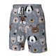 thumbnail image 4 of Balery Cute Dog Faces Traje de Baño Estilo Hawaiano para Hombre, Shorts de Secado Rápido con Bolsillos-Small, 4 of 6