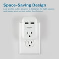 thumbnail image 6 of Philips 1 Outlet Wall Tap with 2 USB Ports, 15A/125VAC/1875W, White, SPP1201WA/37, 6 of 12