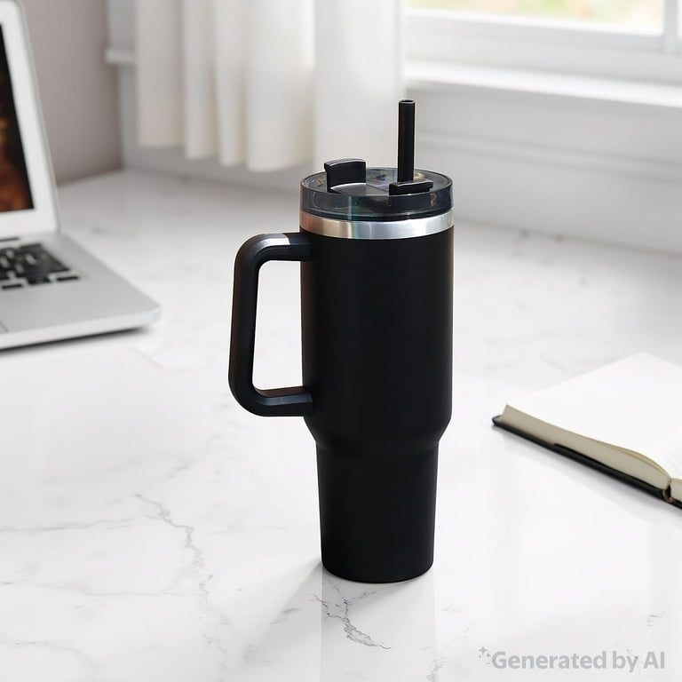 3 pack) Mainstays 40 oz Stainless Steel Tumbler with Straw and