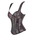 thumbnail image 2 of Jacquard Weave Halter Corset Gothic Punk Bustier Shapewear, 2 of 4