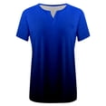 thumbnail image 3 of TQWQT Womens Plus Size Tops Short Sleeve Summer Tees Floral Print Blouses V Neck T Shirts Loose Casual Tunic Tops with Pocket Blue 4XL, 3 of 5