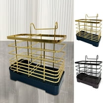 Vacemry Under $5 Iron Utensil Holder Wall, Mounted Kitchen Storage Rack System, Knife Fork Spoon Organizer Container, Countertop Cutlery for Home Chef