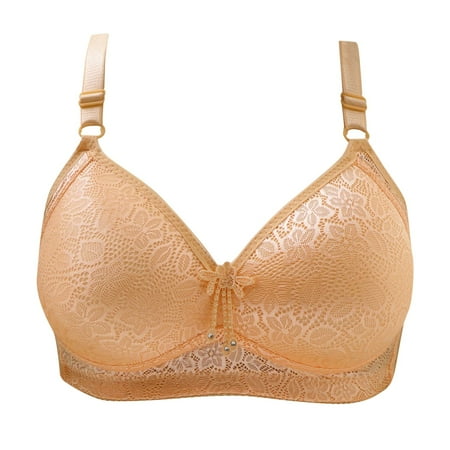 

qILAKOG Bras For Women Full Coverage And Support Everyday Casual Push Up Plus Size Bras Without Steel Rings Female Lace Breathable Gathered Bra for Daily Comfort Wear Ladies Underwear XL