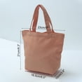 thumbnail image 2 of Uxcell 8.3 x 9 x 3.9 inch Canvas Tote Bag with Handle Small Reusable Handbag Shopping Bags Light Pink, 2 of 2