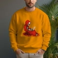 thumbnail image 3 of Men's 330g 100% Cotton Dropped Shoulder Crew Neck Sweatshirt-Red Skeleton, 3 of 15