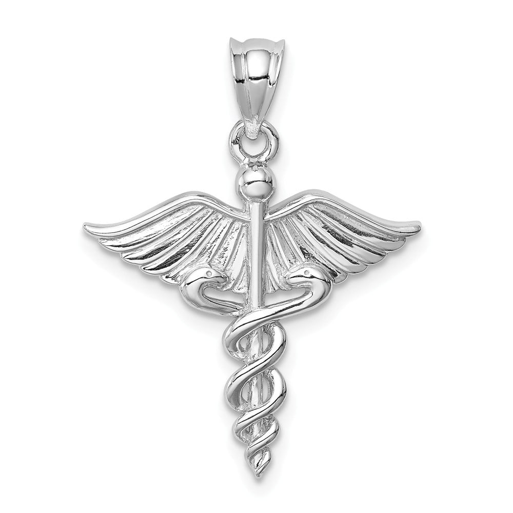 JewelryWeb - 14k White Polished Medical Pendant Necklace Jewelry Gifts ...