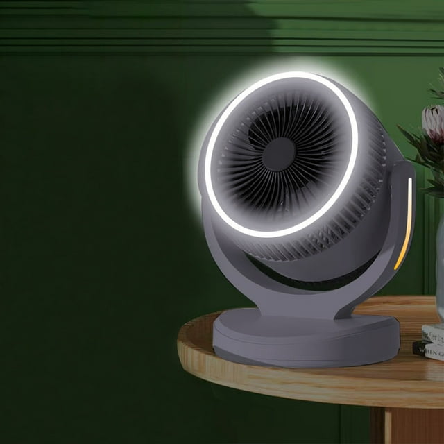 Fiudx Ventilador de Escritorio Portátil, Linterna Led con Luz, Refrigeración Ajustable 360°, Batería Recargable de 2400 Mah, Ideal para Oficina, Dormitorio, Uso En Exteriores, Tamaño Compacto 22 X 18
