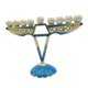 thumbnail image 1 of Candelabros de menorá esmaltados pintados a mano con adornos enjoyados Azul, 1 of 9