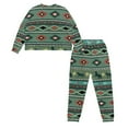 thumbnail image 5 of SCRAWLGOD Aztec Tribal Pajamas Womens Long Sleeve 2 Piece Sets for Women Sleepwear Size S Crewneck Women's Pj with Pockets Washable Ladies Jogger Pjs Set, 5 of 7