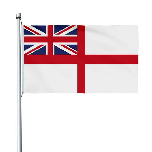 Aihccy Naval Ensign White Ensign Flag with Brass Grommets Size - 3x5Ft