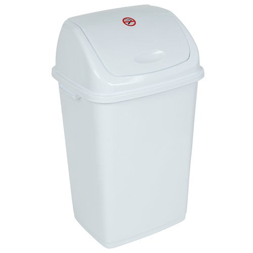 Durable 13 Gallon White Spring-Top Kitchen Trash Can Wastebasket Bag Secure 71691413226 