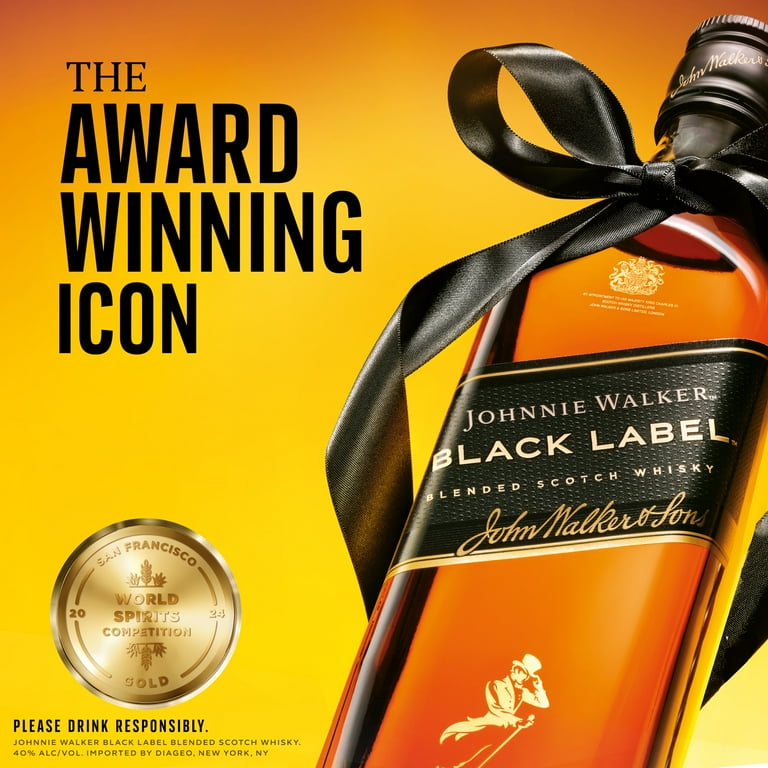 Johnnie Walker Black Label Blended Scotch Whisky, 750 ml, 40% ABV