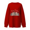thumbnail image 3 of EGNMCR Chandails en Molleton à Capuche pour Femmes, Chandails en Molleton pour Femmes, Mode de Noël Imprimée Ample Blouse à Manches Longues Col Rond Chandail Décontracté Hauts Blouse pour Femmes, 3 of 4
