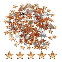 Uxcell 200PCS Acrylic Star Rhinestone 6x6mm Flat Back Plastic Gems Jewelry Stickers Orange