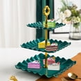thumbnail image 4 of Oggfader 3-Tier Fruit Platter, Collapsible Wedding Serving Tray - Easy Assemble, Stable Snack Dessert Stand for Party, Living Room, Green, 4 of 6