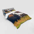 thumbnail image 3 of Ambesonne Animal Bedding Set 3 Pcs, Andalusian Horse Dusk, Twin, White Orange Green, 3 of 3