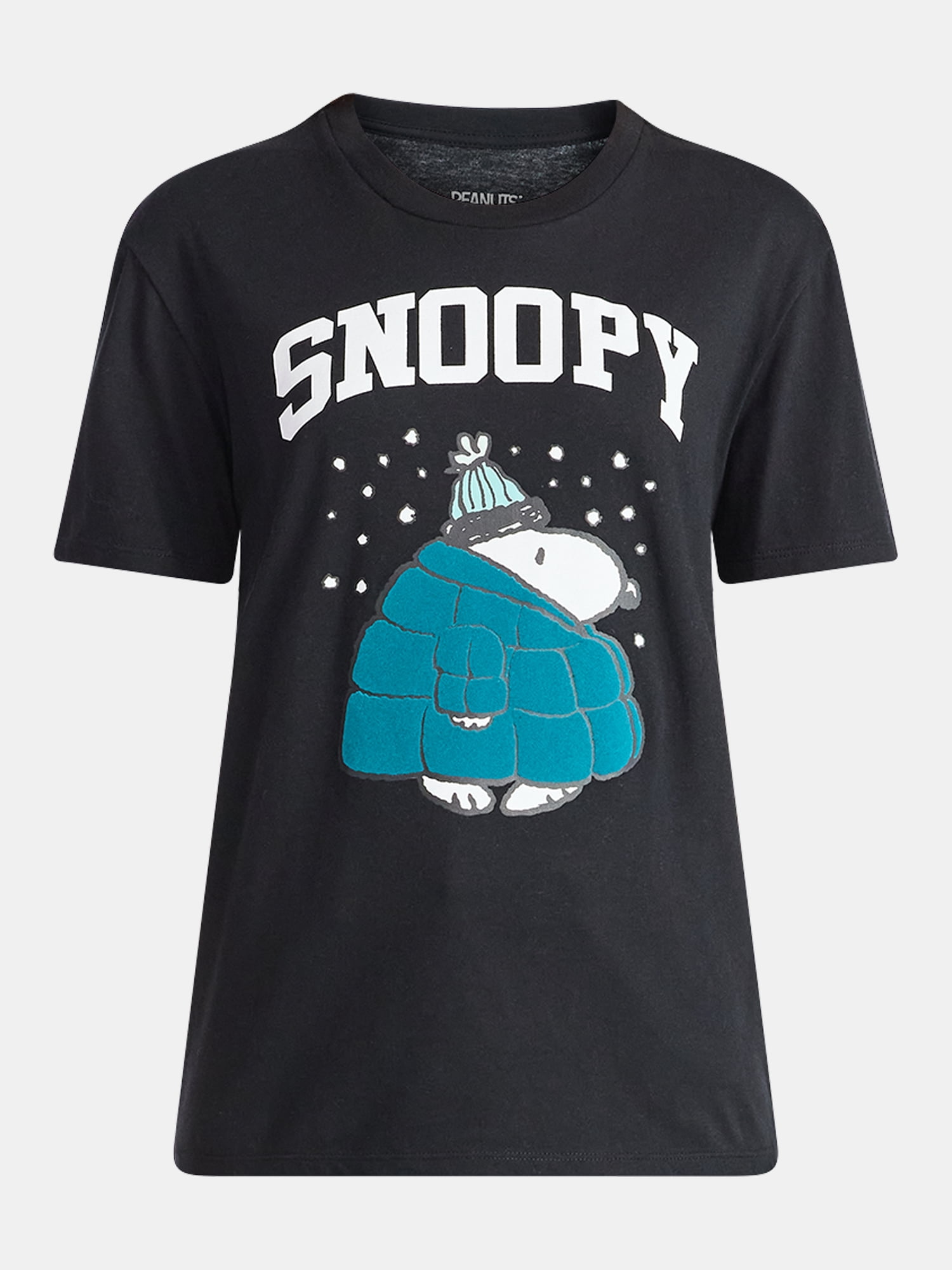 Snoopy Women's Graphic Print Tee with Short Sleeves, Sizes XXS-XXL