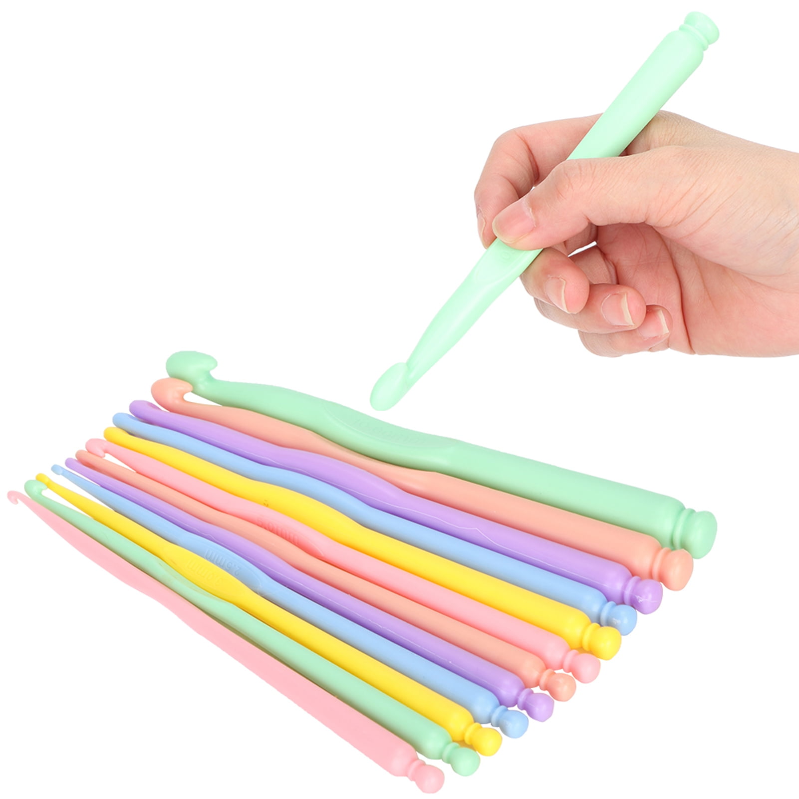 EBTOOLS 12Pcs DIY Craft Crochet Hooks Knitting Kit Plastic Crochet Set