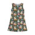 thumbnail image 4 of YOUYEDIAN Easter Girls Sleeveless Dress Casual Cute Elegant Bunny Print Crew Neck A-Line Dresses Summer Flowy Sundresses (Orange, 11-12 Years), 4 of 6