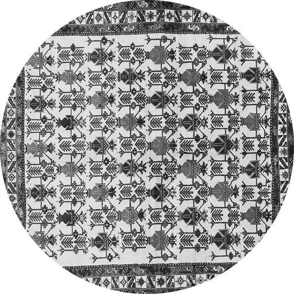 Ahgly Company Indoor Round Persian Gray Traditional Area Rugs, 4' Round