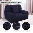 thumbnail image 3 of PiccoCasa Jacquard Sofa Covers Strech Thick Couch Slipcover, Navy Blue Small, 3 of 6