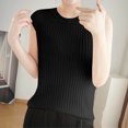 thumbnail image 2 of Htigea Women's Summer Tank Tops Sleeveless Casual Loose Shirts Knit Cami Sweater Vest Black,L, 2 of 4