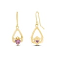 thumbnail image 3 of AFFY Simulated Tourmaline Claddagh Drop Earrings In Yellow Gold Over Sterling Silver, 3 of 6