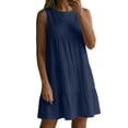 thumbnail image 6 of Summer Beach Dresses for Womens 2026 Plus Size Fashion Linen and Linen Button Loose Pocket Short Sleeved Dress, 6 of 8
