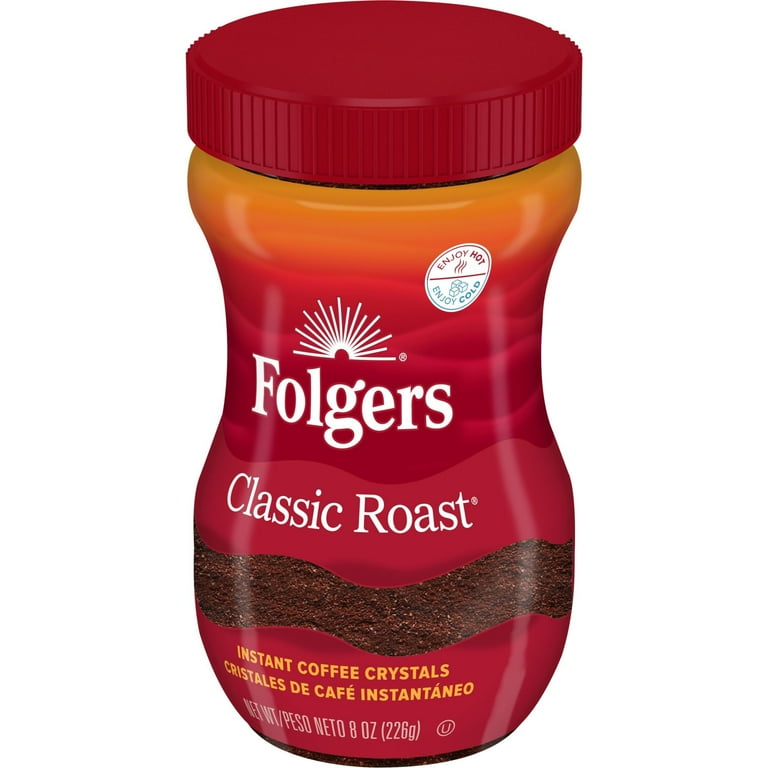 Instant Coffee Crystals, Classic Roast, 8 oz Jar, Medium Instant Coffee Crystals, Classic Roast, 8 oz Jar, Medium