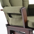 thumbnail image 2 of Norm Concept Joli Deluxe Glider Chair and Ottoman Set (Green Fabric and Walnut Frame), 2 of 6