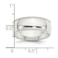 thumbnail image 2 of 925 Sterling Silver Solid Polished Half Round 8mm Milgrain Band Ring Size 8 Ring for Women and Men, 2 of 2