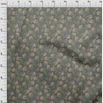 thumbnail image 3 of oneOone Cotton Cambric Light Gray Fabric Leaves & Flower Floral Sewing Craft Projects Fabric Prints By Yard 42 Inch Wide, 3 of 4