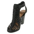 thumbnail image 3 of Delcious Women's Aliya Strappy Gladiator Open Toe Stacked Heel Sandal, 3 of 4