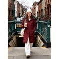 thumbnail image 3 of Wantdo Women's Winter Coat Quilted Winter Jacket Windproof Hooded Puffer Coat Wine Red M, 3 of 8