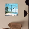 thumbnail image 4 of 16 Inch Wall Clock Battery Operated Square Clock Decorative for Office, Kitchen, Outdoor, Living Room，Tropical Palm Leaves Image, 4 of 4