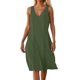 thumbnail image 2 of mfyjkho Vestidos para mujer, Vestido largo liso sin mangas con cuello en V informal de verano para mujer Vestidos festivos xxxl, 2 of 6