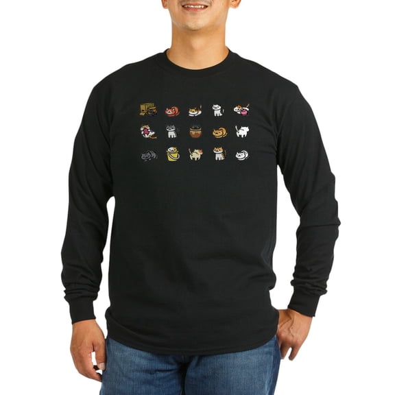 CafePress - Neko Atsume Men's Long Sleeve T Shirt - Long Sleeve Dark T-Shirt