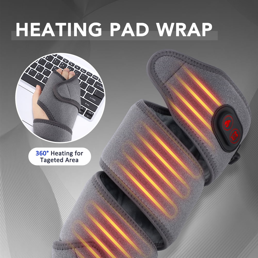 Flexible Heated Wrap for Elbow, Arm & Joints - Fast Soothing Heat with 4 Temperature Settings, Extra-Long 44" Cord (Grey)