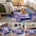 thumbnail image 6 of Vintage Hydrangea 3ft Area Rug, Spring Purple Flowers Garden Plants Washable Non-Slip Small Round Rugs for Entryway Bedroom Kitchen, Soft Circle Carpet for Dining Room, Playroom Nursery Rug, 6 of 9