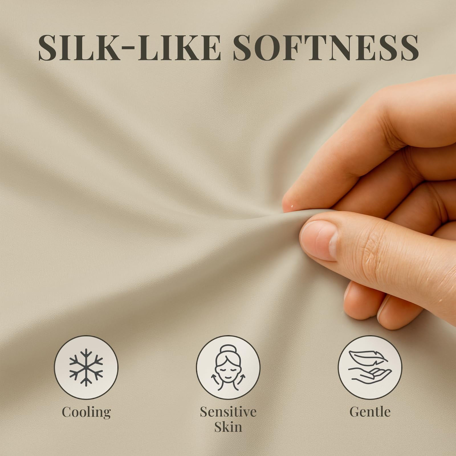 Sacred Thread Rayon Derived from Bamboo Sheets Queen Size, 18'' Deep Pocket Cooling Sheets for Hot Sleepers, 6 PC Cooling Sheets (Queen Size) (Cream)