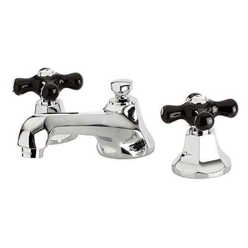 Kingston Brass KS4468BL Widespread Lavatory Faucet - Brushed Nickel, Metal Lever Handles, Includes Pop-Up Drain