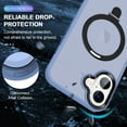 thumbnail image 2 of Magnetic for iPhone 16 Case, Compatible for Mag-Safe Charging with Kickstand Ring Holder, Military-Grade Shockproof Protection Translucent Back for iPhone 16 Phone Case, Blue, 2 of 7