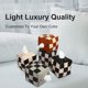 thumbnail image 3 of Tissue Box Cover, Square Tissue Box Holder, Modern PU Leather Weave, Stylish Checkerboard Design for Living Room, Decorative Shelf, Bathroom Counter Top, Bedside Table, Desk (Black), 3 of 5