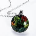 thumbnail image 2 of Tropical Plants Women's Glass Circular Pendant Necklaces, 2 of 5