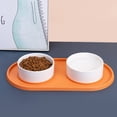 thumbnail image 4 of Juego de cuencos de cerámica para perros con tapete de silicona antideslizante, cuenco de alimentación para perros de boca ancha, 4 of 5